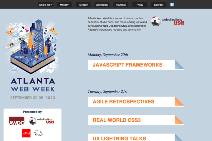 Atlanta Web Week website preview